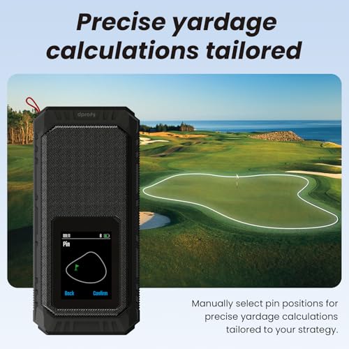 Image of Dprofy Magnetic Golf GPS Speaker Work with Dprofy App, 2.8 inch Touchscreen Display, Visual & Audible Distances, IPX6 Waterproof, 15+ Hour Battery, Adjustable Screen Color, Hazard Detection
