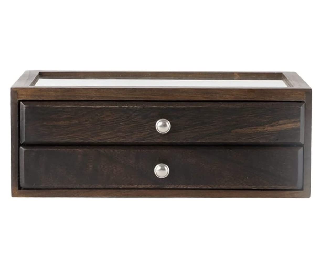 TIANQIHAO Jewelry Box Wood Jewellery Box With 2 Drawers Jewelry Box Organizer Jewellry Display Case Necklace Earrings Display Case Jewellry Holder