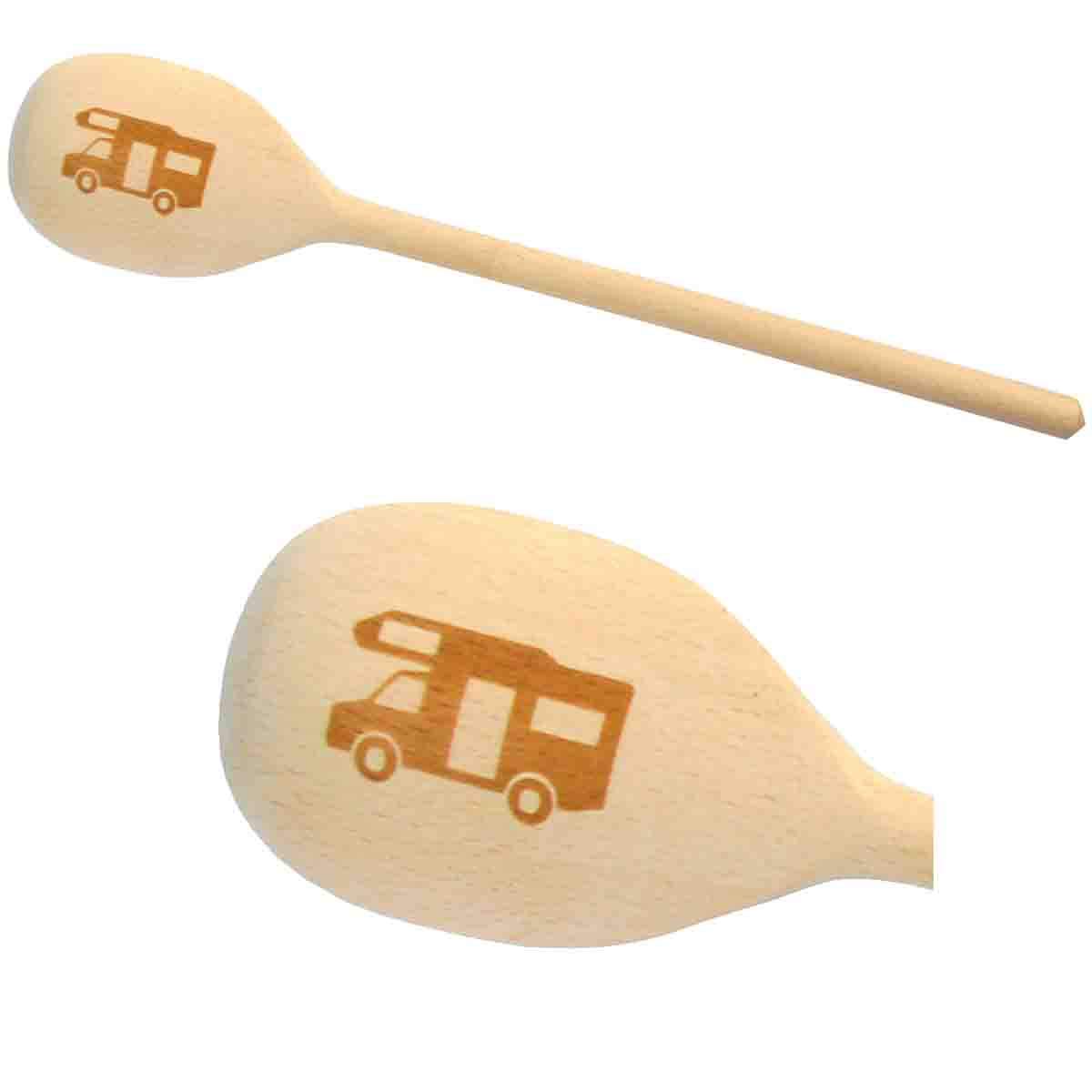 Feinkost Geschenk-Set Wohnmobil – Nudeln in Wohnmobilform 250g, Pasta Sauce 200ml, Mediterrane Gewürze 35g & Kochlöffel mit Gravur – Originelles Camper Geschenk in Tragetasche