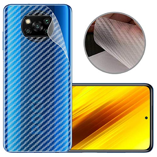 Image of Compatible with Redmi Poco X3 Back Screen Protective Film Carbon Fiber Skin Transparent Screen Guard Sticker