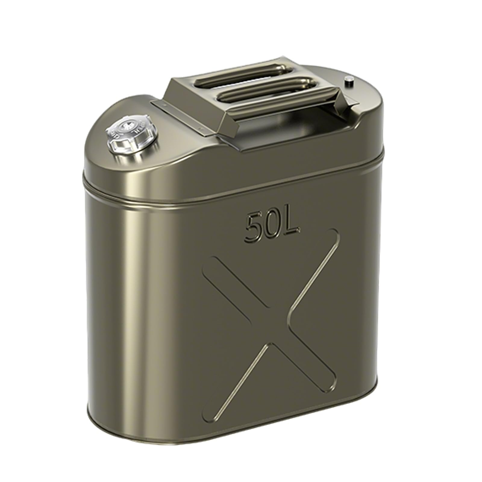 Bidon Essence, Jerrican Essence 20L, avec Tuyau D'Alimentation en Huile et Soupape de Sécurité, Portables, Idéaux pour les Voyages en Voiture et le Camping(50L)