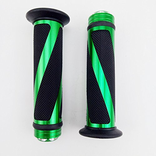 OKSTNO Universal Motorcycle Rubber Gel Handlebar Hand Grips for 7/8" Bar End Handle Bars Sports Bikes (Green)