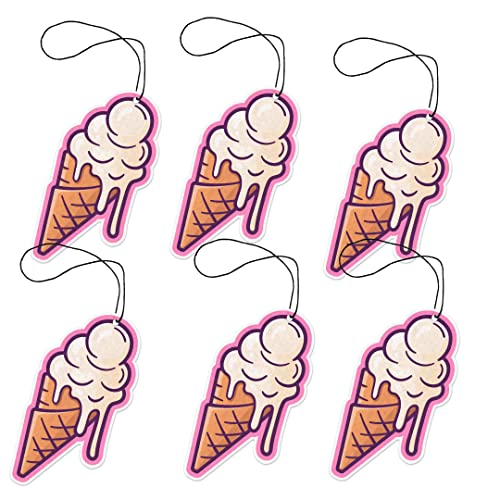 Ice Cream Car Air Freshener Vanilla Scent Freshy Factory (6 Pack) #TOP1