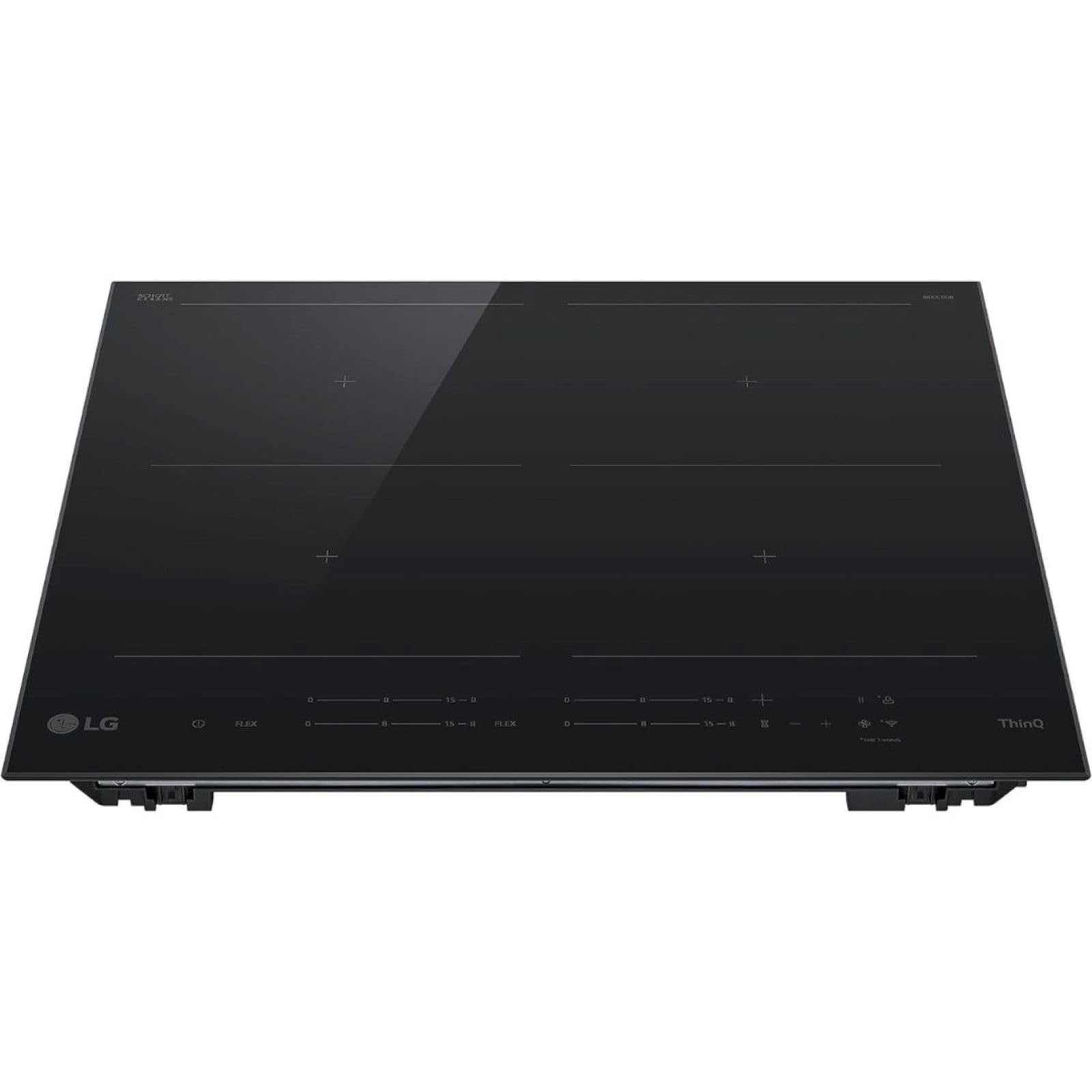 LG CBIZ2437B Piano Cottura Induzione 60cm, Potenza da 2,​5 a 7,​4kW, 4 Zone Totali, 2 Zone Flex, 15 Livelli di Potenza + Boost, Controlli Touch Slide Indipendenti, Wi-​Fi, Vetro Ceramico SCHOTT, Nero