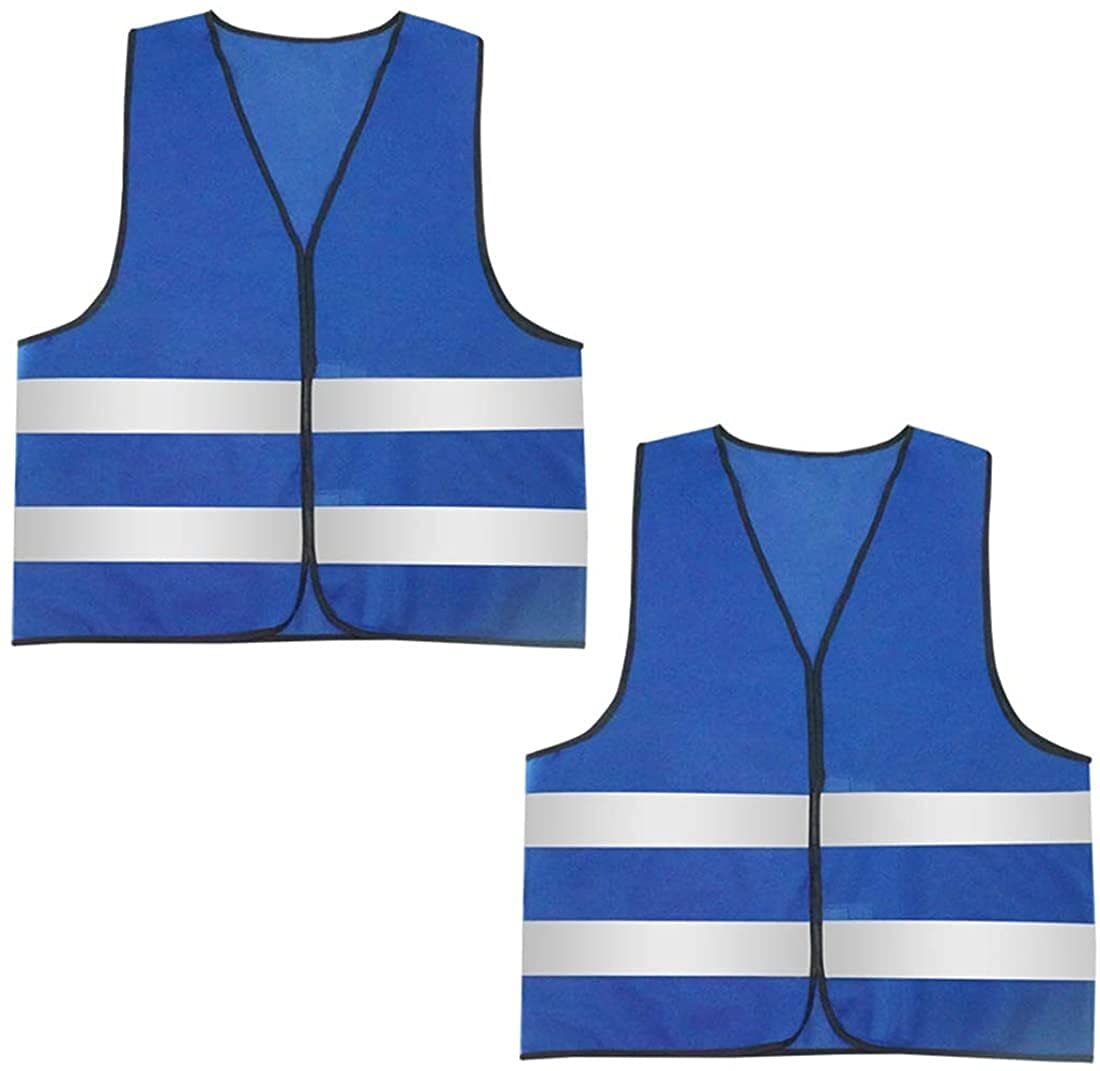 JJJ 2 Pack Gilet réfléchissant la Ceinture de sécurité réglable for la Course en Plein air Faisant du Jogging Cyclisme Marche Marche (Color : Blue+Grey)