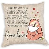 VILIGHT Grandma Throw Pillow Covers 18x18 - Funny Gifts for Grammy from Grandkids - Sloth Nana Grandmother's Decorative Square Couch Pillow Cases