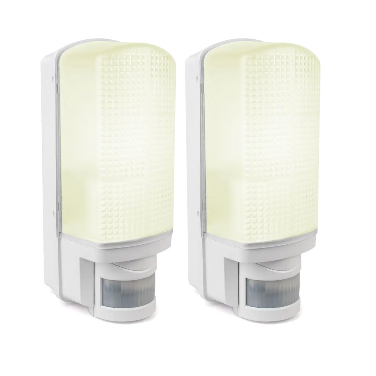 Bright Source 7W 3Cct Led Security Bulkhead With Pir SensorWhiteTwin Pack from B&Q
