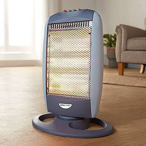 Coopers of Stortford - Halogen Heater with 3 Heat Settings 400W 800W 1200W - Instant Warmth with 75 Oscillation - Cool Touch Housing and Safety Tip Over Switch - Compact Portable Electric Heater