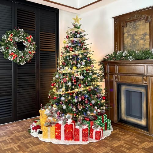 Hykolity 7.5 Ft Prelit Christmas Tree, 2806 Pe&Pvc Branch Tips, Frasier Grande Christmas Tree With 500 Color Changing Twinkly Led Lights, Metal Stand And Hinged Branches thumb #1