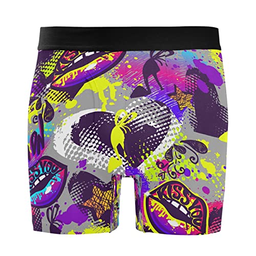 Bóxer para hombre de microfibra ultrasuave con estampado artístico de corazones pack de 2