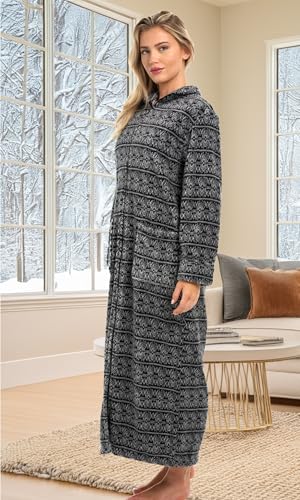 Image of Alexander Del Rossa Long Zip Up Robes, Plush Zipper Robes for Plus Size, Housecoats Zipper Front