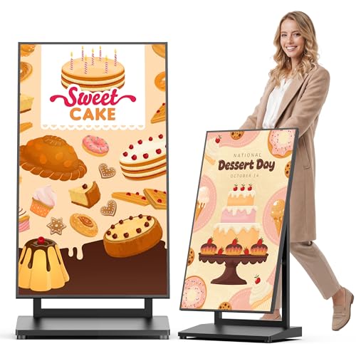 Image of HARZHI 43 Inch Indoor Digital Signage Kiosk, Portable Digital Signage Display, LCD Advertising Screen, App Remote Control, Adjustable Angle (5-Pack)
