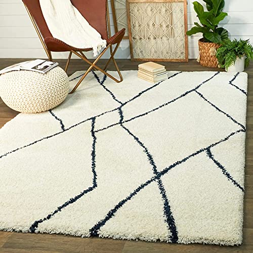 Image of Modern Quality Carpet /Trending Design Hand Woven Fluffy Rug /Mats for Bedroom /Dinning Hall /Living Room 2-inch Thick [Size 7x10 feet]