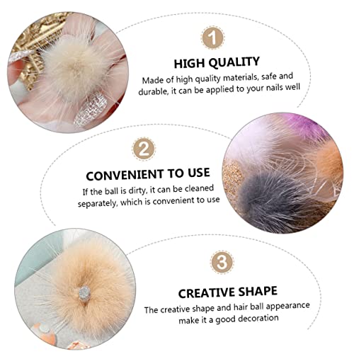 FRCOLOR 6Pcs Removedor De Arte Para Unhas Bola De Cabelo Enfeites De Pelúcia Chapéu Peludo De Invern