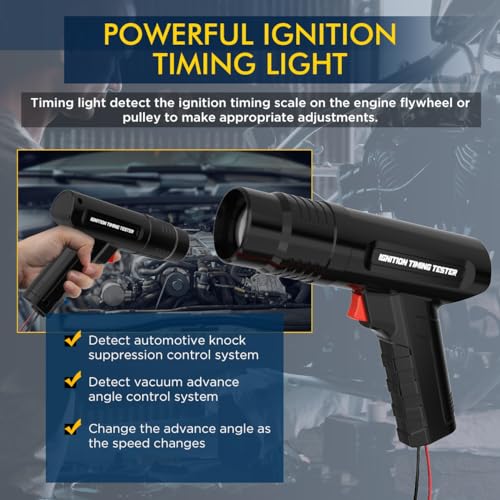 Image of Timing Light 12V Ignition Timing Light Automotive Strong Flash Timing Lights with Sliding Sensor Clip,Long Test Lead, Reverse Polarity Protection, Overload Protection for Car, Motorcycle Petrol Engine