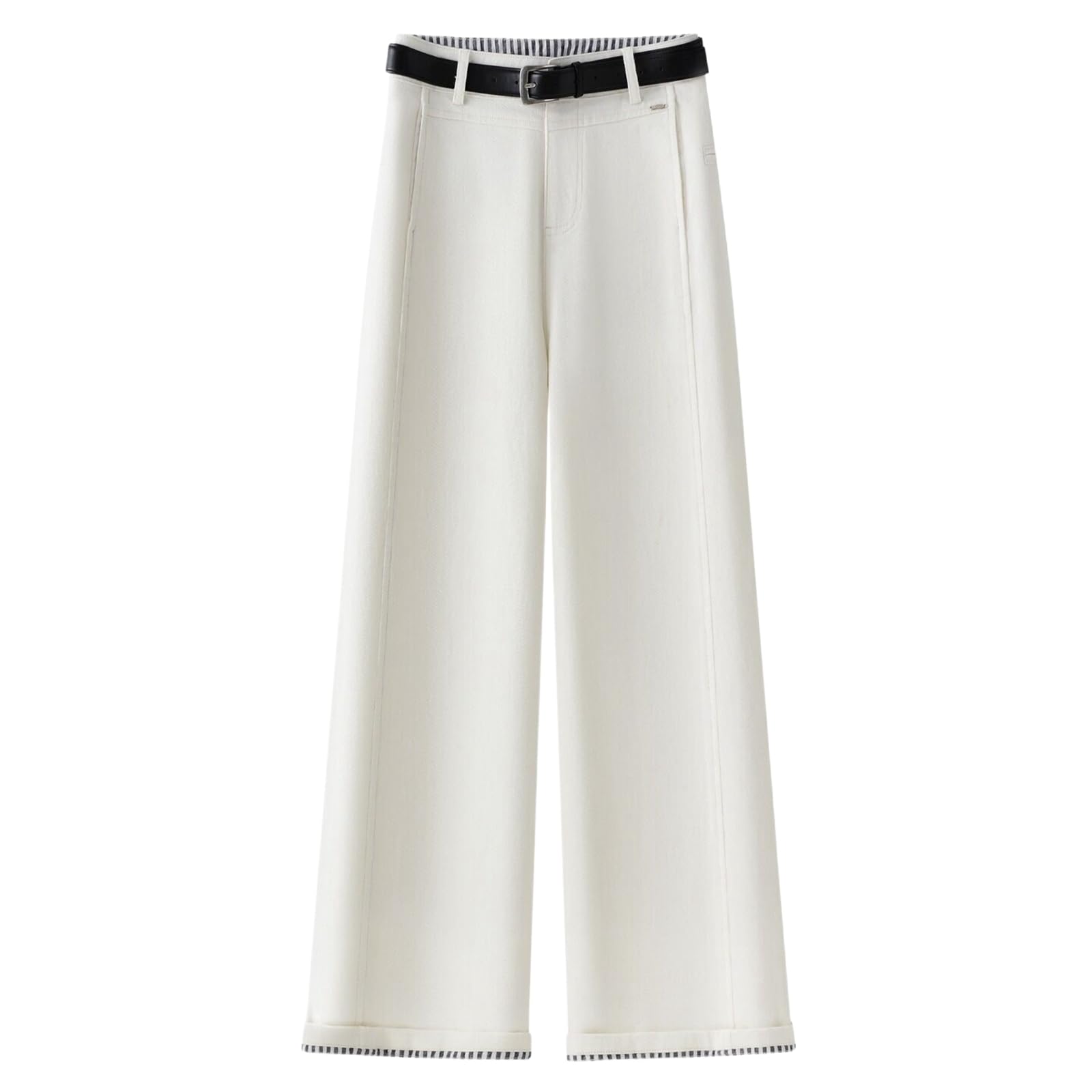 Womens Fall High Waist Loose Drape Straight Leg Casual Wide Leg Long Pants