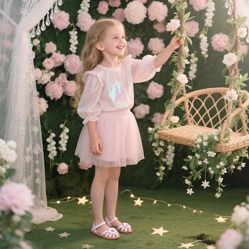 Image of Flaryzone Girls Sandals Closed Toe Summer Flats Dress Sandals Shoes Toddler /Little Kid