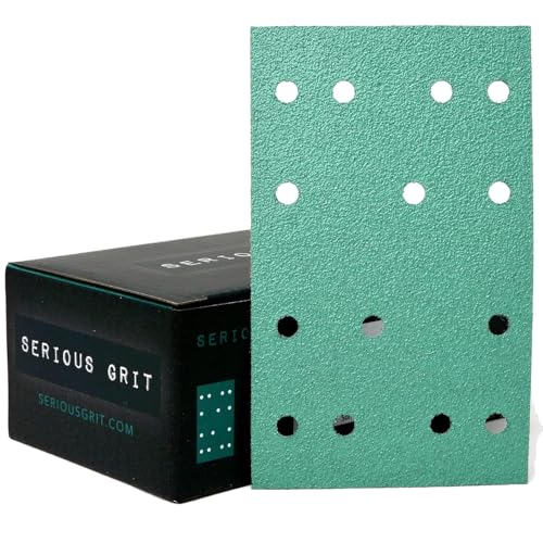 Image of Serious Grit - 3 inch x 5 inch (80x133mm) 14-Hole P150 Grit Sandpaper - 50 Pack Box