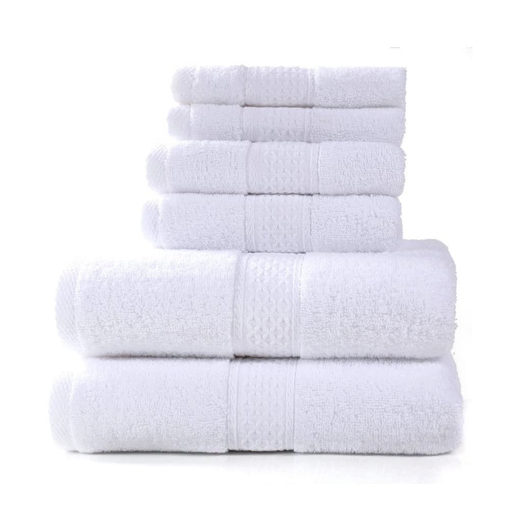 Cotton Bath Towel Set Soft and Super Absorbent Hand Towel Washcloth for Family Bathroom Set 6 Pieces Towel