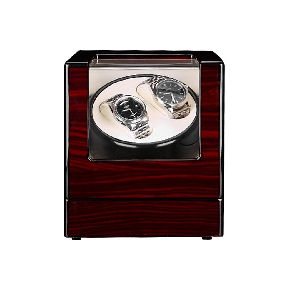 CGCSYZ Watch Double Watch Winder For Automatic Watches, 4 Rotation Mode Setting, Extremely Silent Motor Watches (Red A)