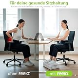 feela. Podnóżek na biurko, ergonomiczny podnóżek z rdzeniem z pianki premium i zintegrowaną torbą termiczną, antypoślizgowy podnóżek i podnóżek do biura i domowego biura (srebrny)
