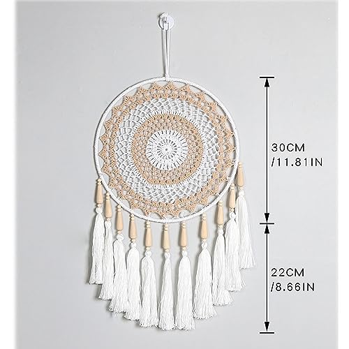Tapiz de macramé decorativo hecho a mano: adornos con borlas para habitación y galería 2