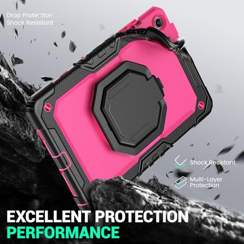 Funda antitirones Samsung Galaxy Tab A11 Plus con protector de pantalla y soporte giratorio 360 2