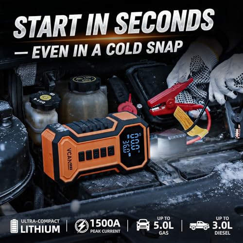 Jump Starter with Air Compressor Car Emergency Kit for Women, Men, Teen - Image 3