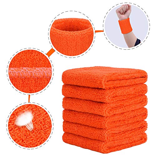 Image of Willbond Wrist Sweatbands, Sports Sweatbands for Competition, Sweat Absorbent, for Basketball, Tennis, Football, Running and Work (Pack of 6)