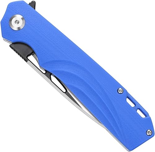Miniatura 3 de Sitivien ST141 - Cuchillo plegable, hoja de acero D2 G10, cuchillo de bolsillo EDC para supervivencia, senderismo, campamento, pesca (azul)