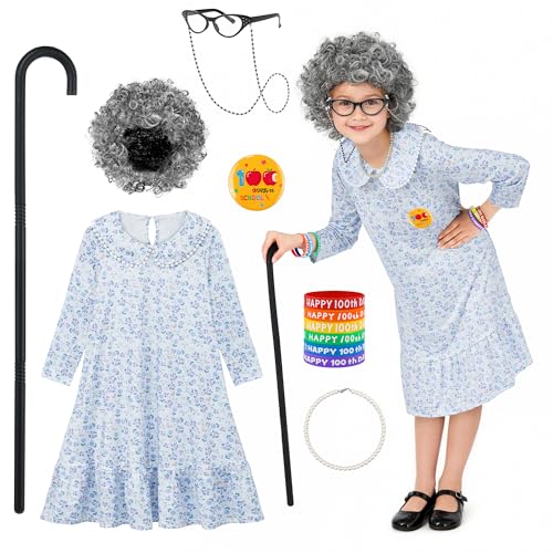 68% Off AOTHSO 13-Piece Old Lady Costume for Kids