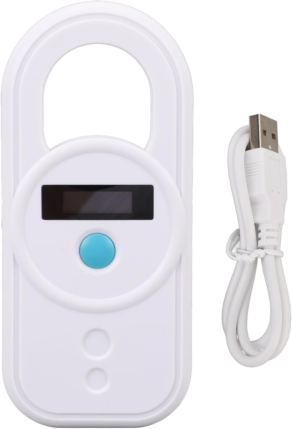 Pet Microchip Reader, Animal ID Tag Scanner with USB Interface, High Sensitivity Portable Rechargeable Chip Reader for 134.2kHz Pet Chips, Stores 128 Records (White)