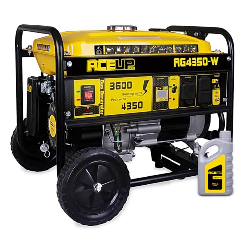 Image of Aceup Energy 4,350 Watt Gas Generator Portable for home use, Gas Powered generator with Wheels Kit, 30A Outlet, EPA & CARB Compliant