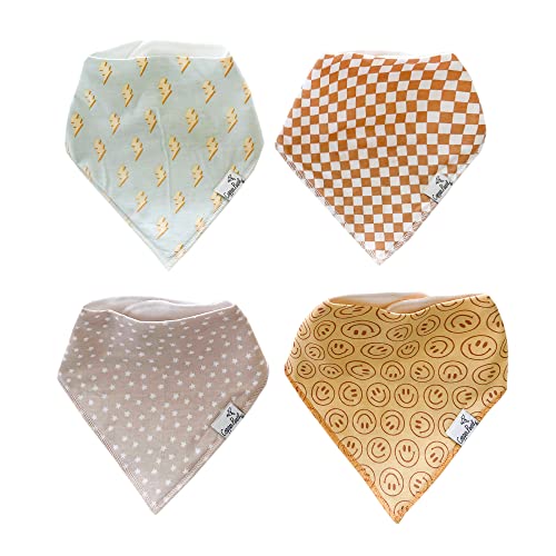 Image of Copper Pearl Baby Bandana Bibs - 4 Pack Soft Cotton Baby Bibs for Drooling and Teething, Absorbent Drool Bibs for Baby Girl and Boy, Adjustable to Fit Newborns to Toddlers, Tons of Styles (Vance)