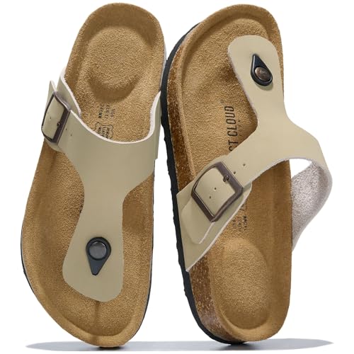 Image of Project Cloud Womens Sandals 100% Genuine Leather Thong Sandals for Women - Memory Foam Insole Women Sandals - Non-Slip Flip Flops for Women - Lightweight Sandals Women Footwear 2026