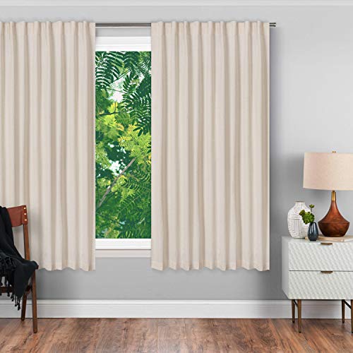 Homidate Window Panels Curtain 50X96 Inch Natural, Set Of 2,Farmhouse Curtain, Tab Top Curtains, Room Darkening Drapes, Curtains For Bedroom, Curtains For Living Room, Curtains 30% Linen,70% Cotton. #TOP5
