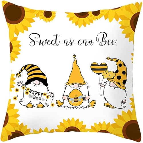 Miniatura 4 de Katutude Juego de 4 fundas de almohada florales de 18 x 18 pulgadas, decoraciones de primavera y verano, fundas de cojín decorativas para sofá,