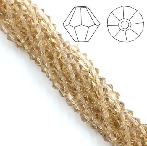 Gold Top Quality 2mm Glass Bicone 390pcs/lot Faceted Crystal Loose Charms Curtain Bead DIY Spacers for Bracelets & Jewelry Gifts