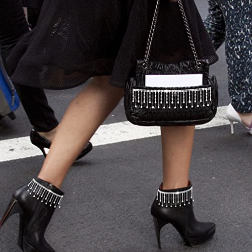 2 Yard Rhinestone Ribbon Tassel Chain- Irregular Style Rhinestones Fringe Trim- Diamond Crystal Long Tassel Trim For Wedding Party Necklace Diy Clothing Accessories Vase Decoration(Silver) #TOP5