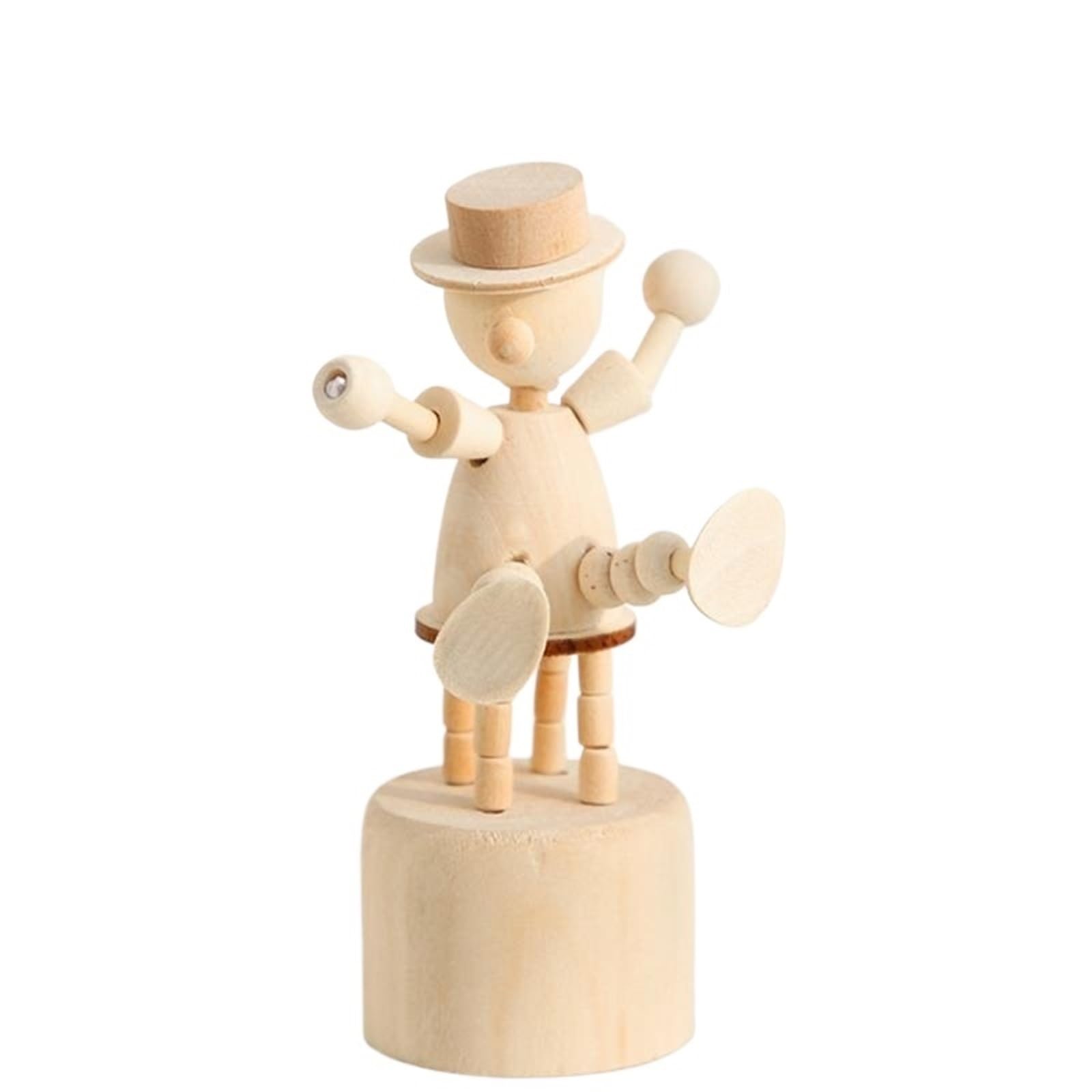 Miunihuooo Wooden Clown Horse Giraffe Dog Statue Crafts Toy Rich Product Types Small Animals Mini Tabletop Ornaments Creative(Color 3)