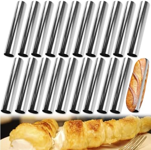 Moldes Acero Inoxidable Cannoli FantasyDay Moldes Cannoli Acero Inoxidable - 30 Piezas Para Croissants Y Conos | Repostería Casera Utensilios Repostería