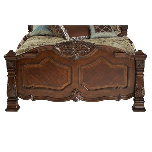 Michael Amini Windsor Court Four Poster, California King, Vintage Fruitwood #TOP5