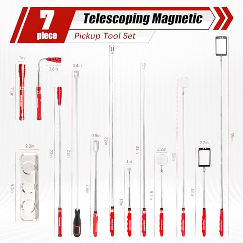 Image of TOOLEAGUE 7Pcs Telescoping Magnetic Pickup Tool Set