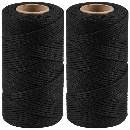Vaincre 2PCS 328Ft 2MM Natural Cotton Twine String Black