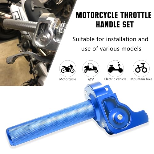 Image of Motorcycle Throttle Assembly,7 /8 inch Quick Twist Throttle Grips with Throttle Cable Aluminum Alloy Universal for CRF KLX SSR TTR 110 125 150 250cc Dirt Pit Bike ATV Mini Bike
