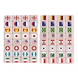 Njidher Juego de Fichas de Mah Jong,Juguete Interactivo Ligero para Padres e Hijos | Fichas Y Bloques De Juego con Patrón De Bandera - para Familia Parejas Hombres Mujeres Jóvenes Y Adolescentes