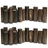 Wood Garden Edging, Natural Wooden Solid Log Fence Border Decorative for Flower Bed Barriers and Landscape Fencing, 6.9 in H x 3.0 ft L, 1.9 in Diameter (2PACK)