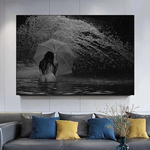 Impression sur toile femme sexy et silhouette pour decoration murale de salon 21x30 cm
