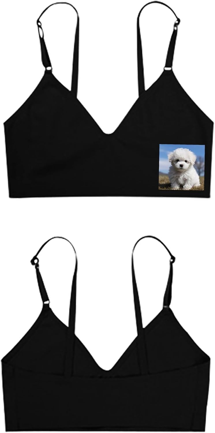 Bichon Frise Dog Bra with Adjustable Straps, Coverage Bralette, Women Seamless Bra, Push Up Wireless Bras X-Large