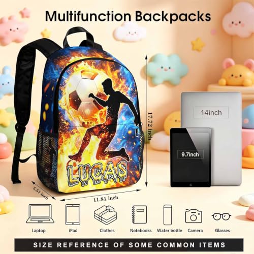 Image of Custom Kids Backpack for Boy Toddler Backpacks Back to School Bookbag Set | Kid Personalized Backpack with Lunch Box Boy Kindergarten Elementary Preschool Daypack Birthday Gifts Travel Sports Soccer